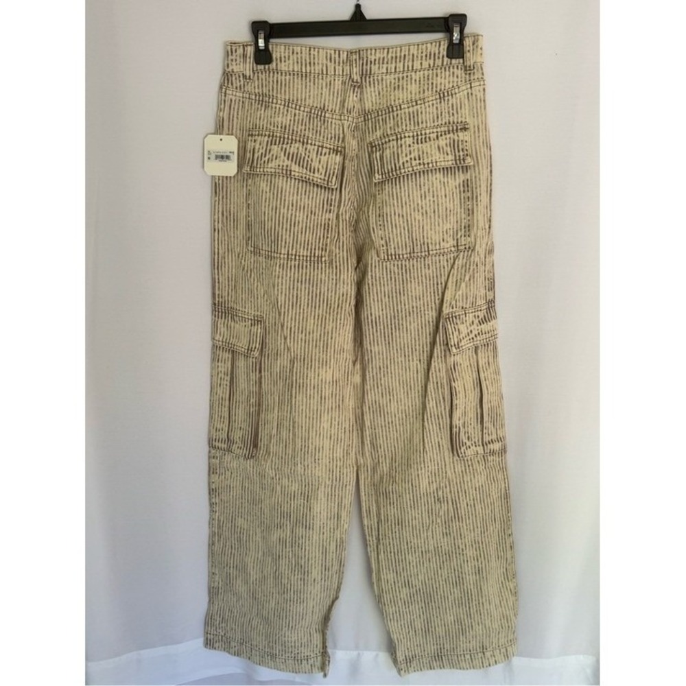 Altar'd State Micha Strip Wide Leg Cargo Jeans High Rise Utility Pants - Picture 8 of 9